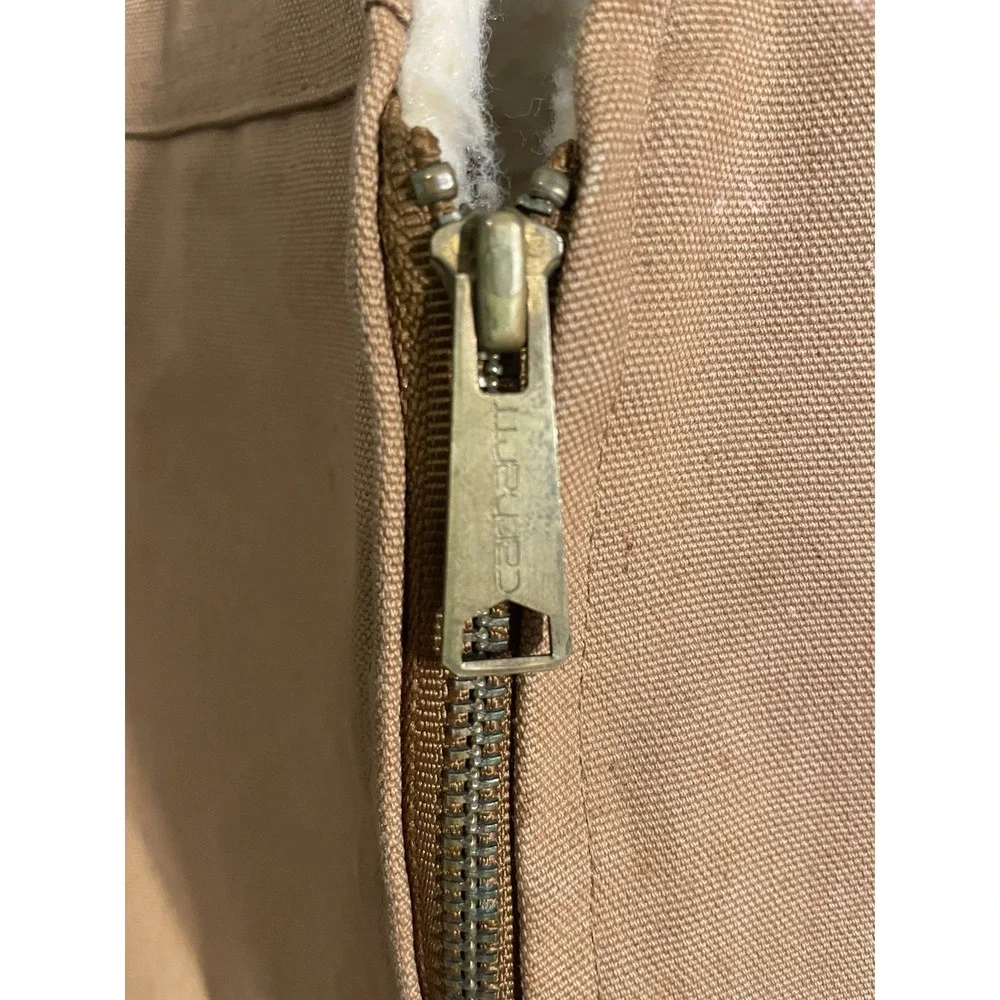 Vintage CARHARTT Brown Duck Vest Sherpa Lined 6SV Hunting USA 2XL Distressed - Picture 5 of 11